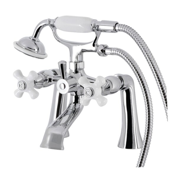 Kingston Brass KS268PXC Deck Mount Clawfoot Tub Faucet with Hand Shower, Polished Chrome KS268PXC - main